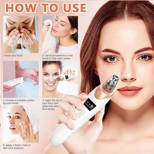 ⭐ DermaGlow 5-in-1 Blackhead Vacuum Pore Cleaner